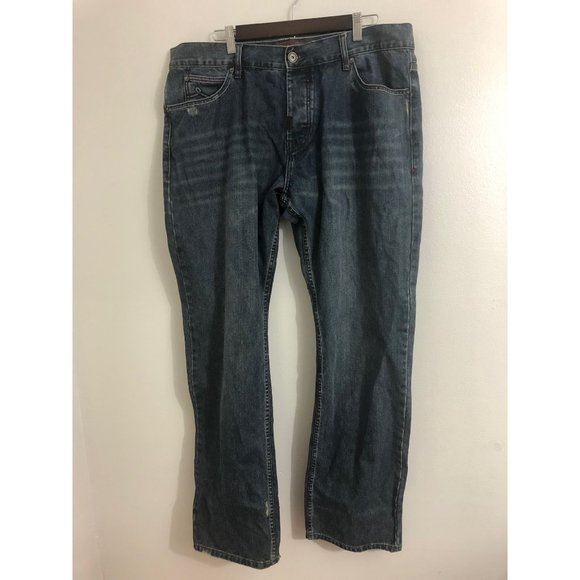 LRG Lifted Research Mens Washed Indigo Blue Jeans 40 x 33 - Picture 2 of 9